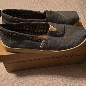 TOMS Charcoal Canvas Slip-Ons